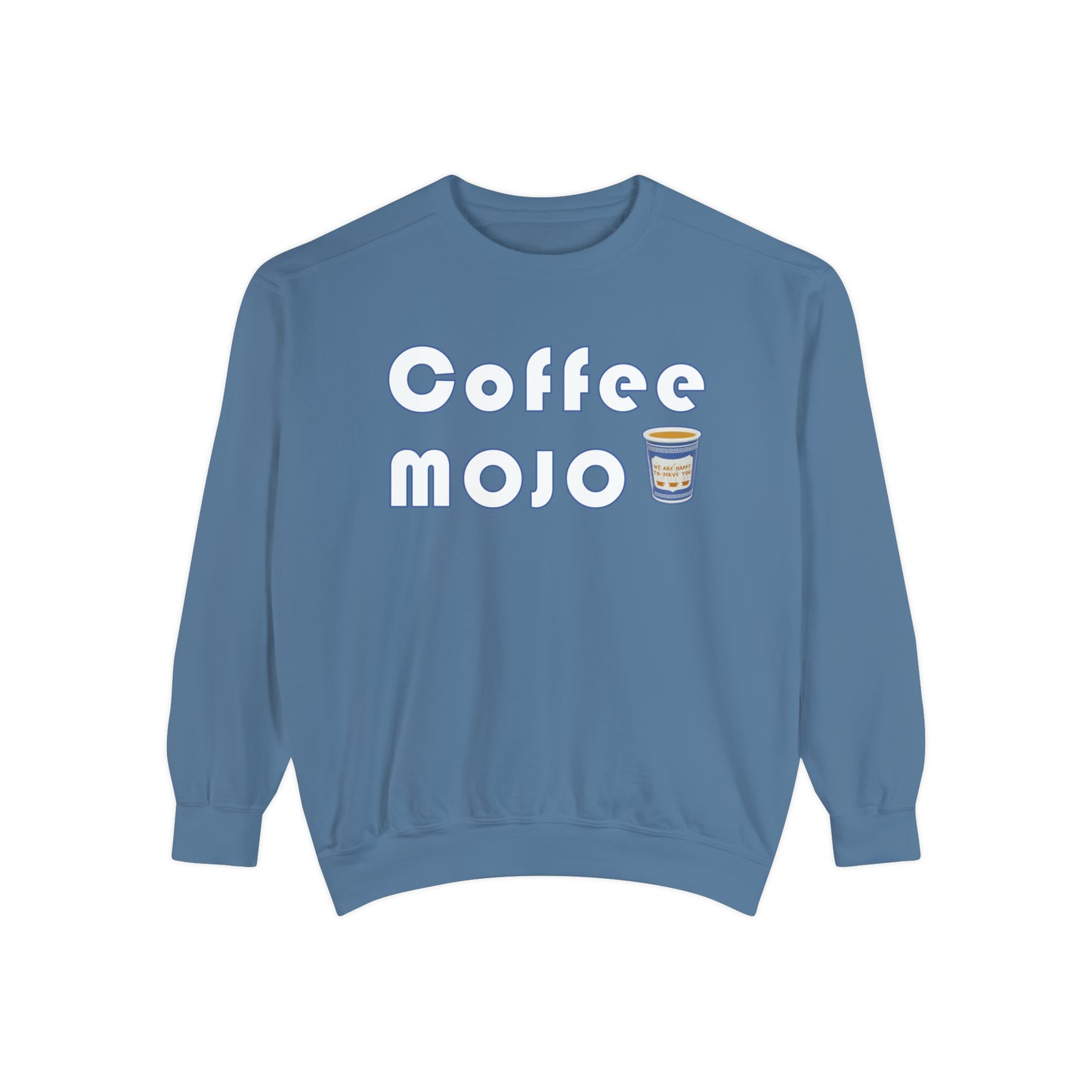 Coffee MoJo with NYC Cup • Yo Ang NYC • Vintage Garment-Dyed Sweatshirt