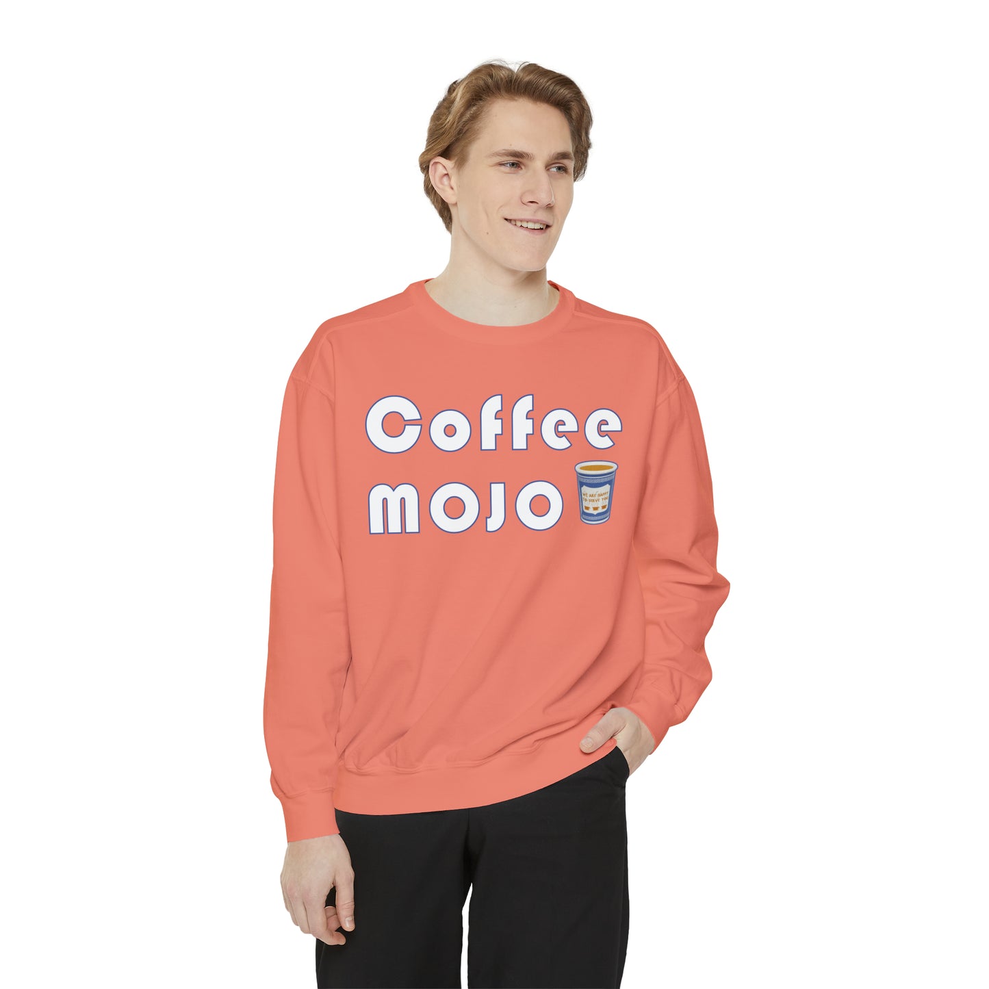 Coffee MoJo with NYC Cup • Yo Ang NYC • Vintage Garment-Dyed Sweatshirt