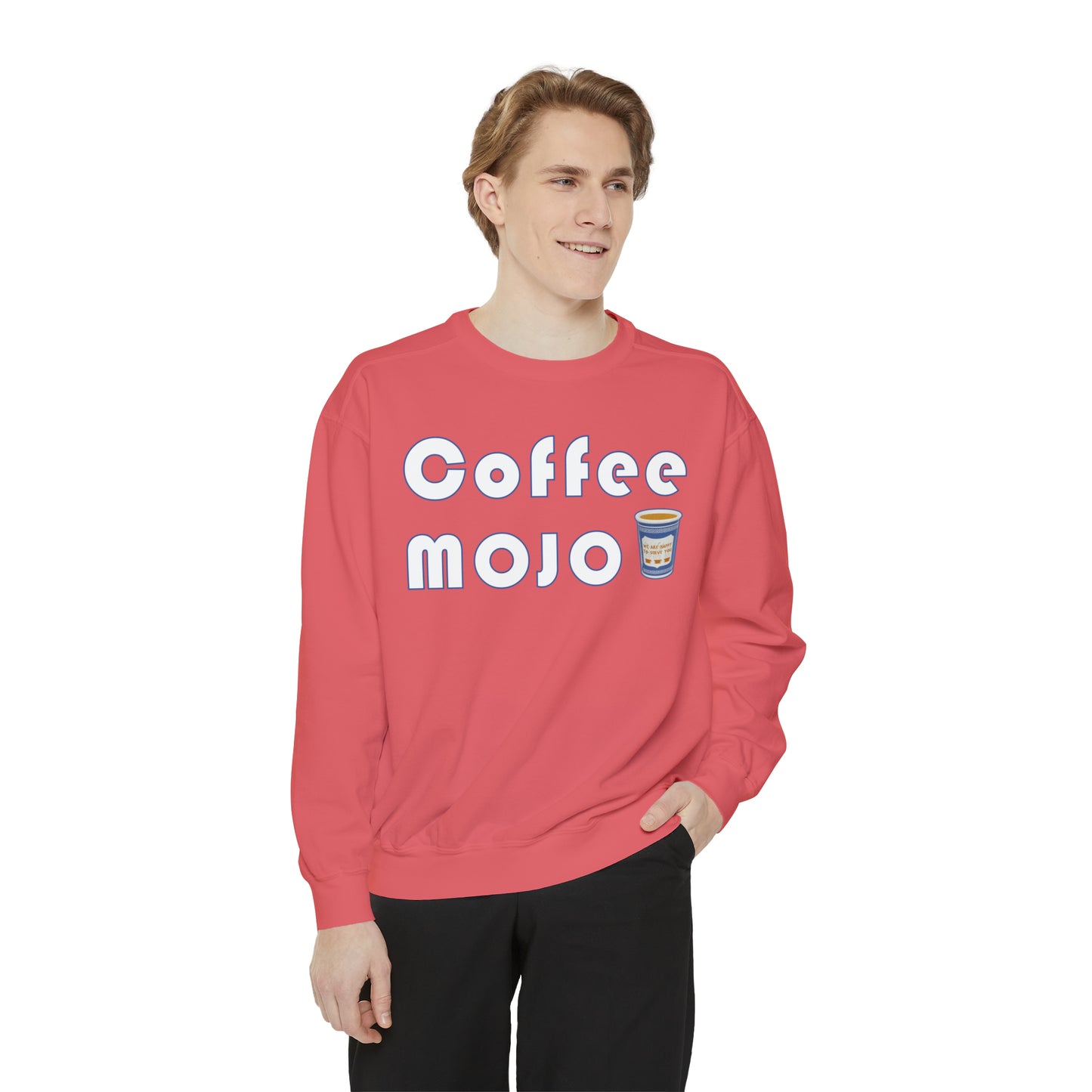 Coffee MoJo with NYC Cup • Yo Ang NYC • Vintage Garment-Dyed Sweatshirt