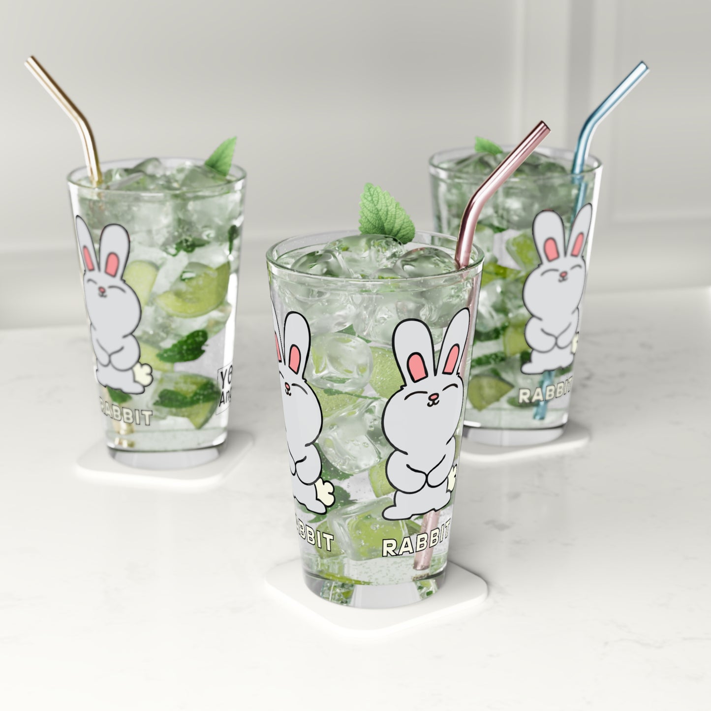 RABBIT RABBIT • YO Ang NYC • Pint Glass, 16oz