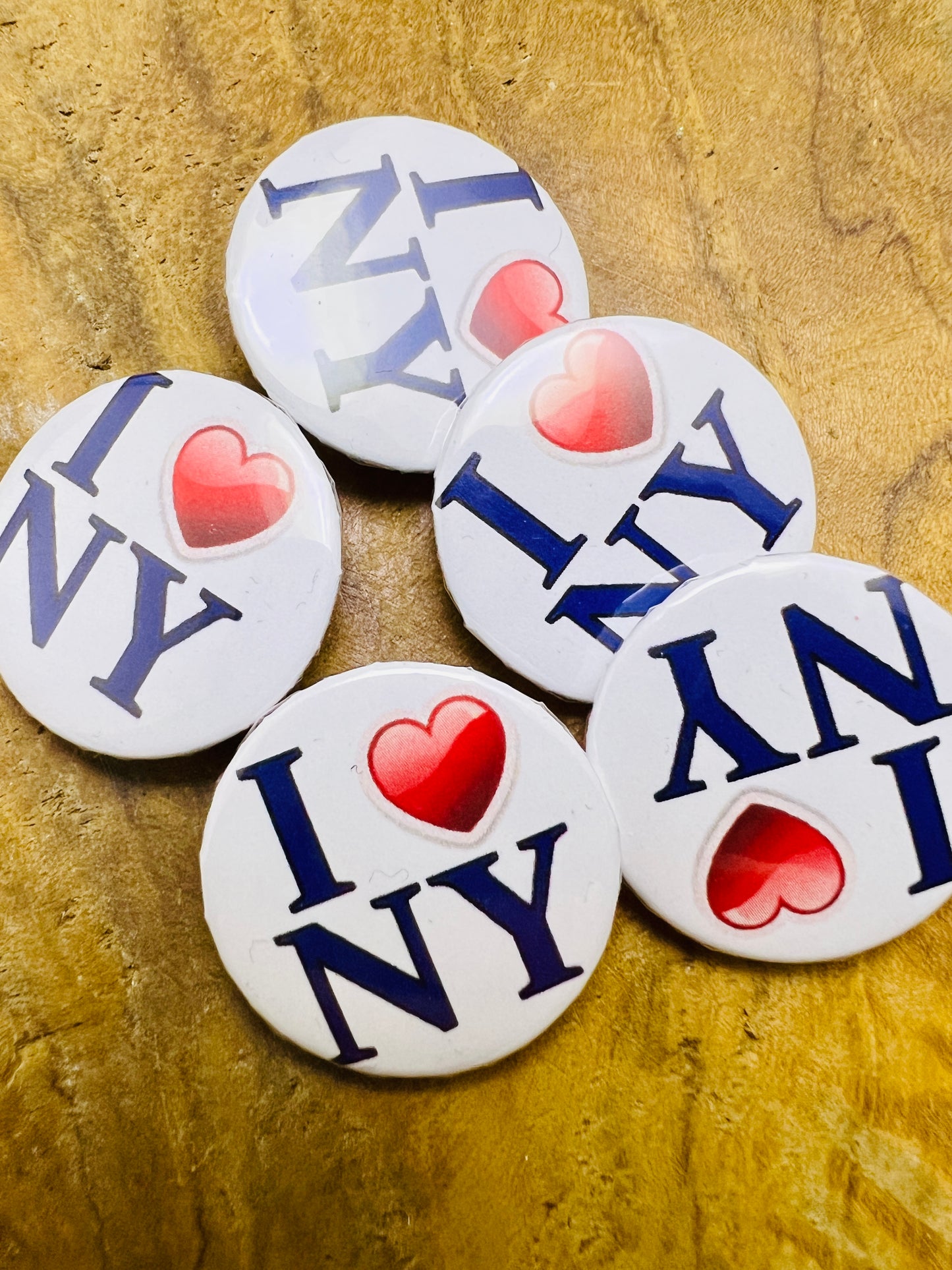 I Love NYC • Pin Button • 1" (25mm) • Qty 1