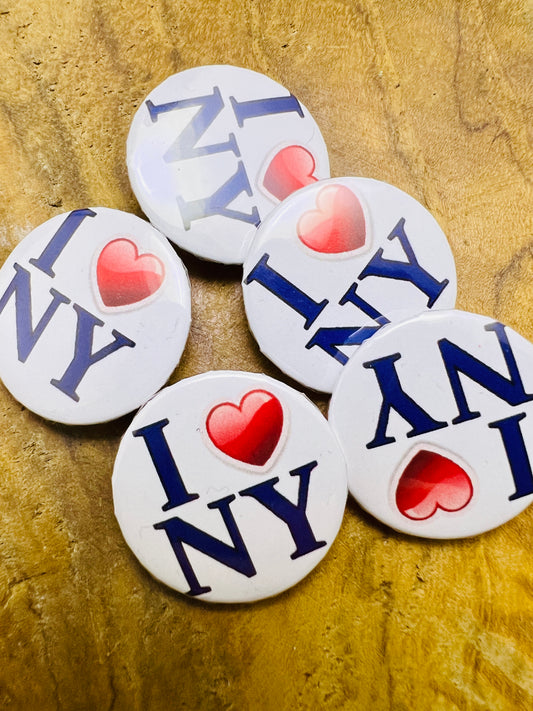 I Love NYC • Pin Button • 1" (25mm) • Qty 1