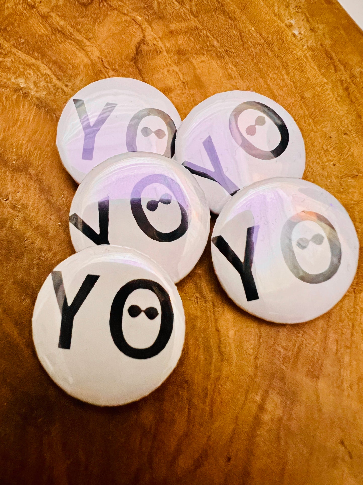 'YO' • Pin Button •  1"  (25mm) • Qty 1